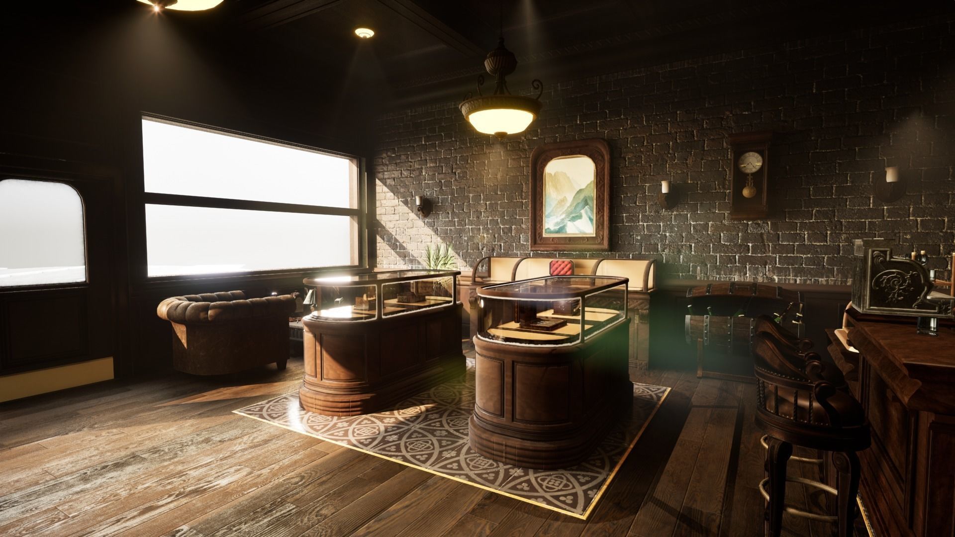 Cigar Store Pub Environment - Modular Pack - UE5 Low-poly 3D model_21