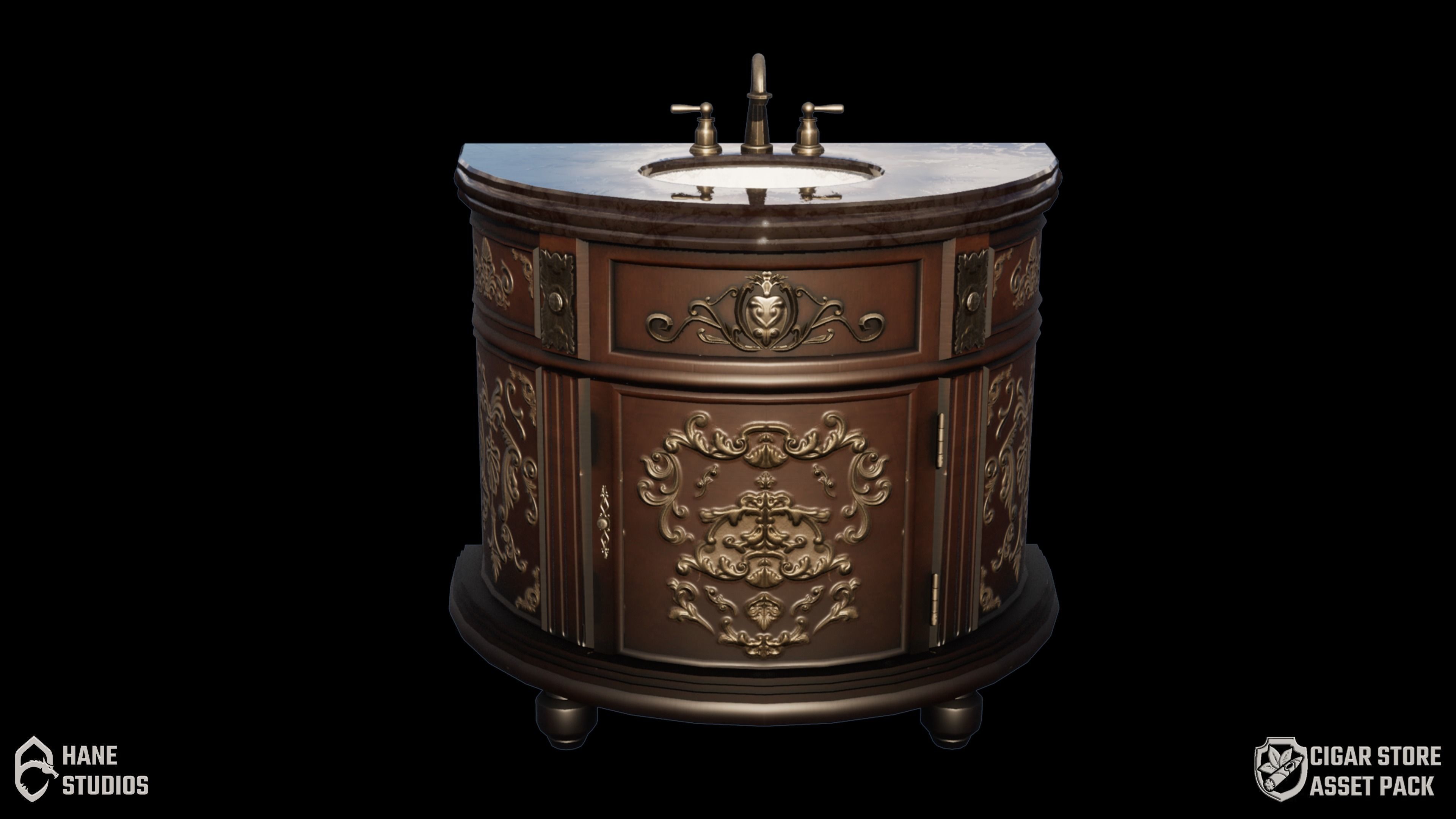 Cigar Store Pub Environment - Modular Pack - UE5 Low-poly 3D model_82