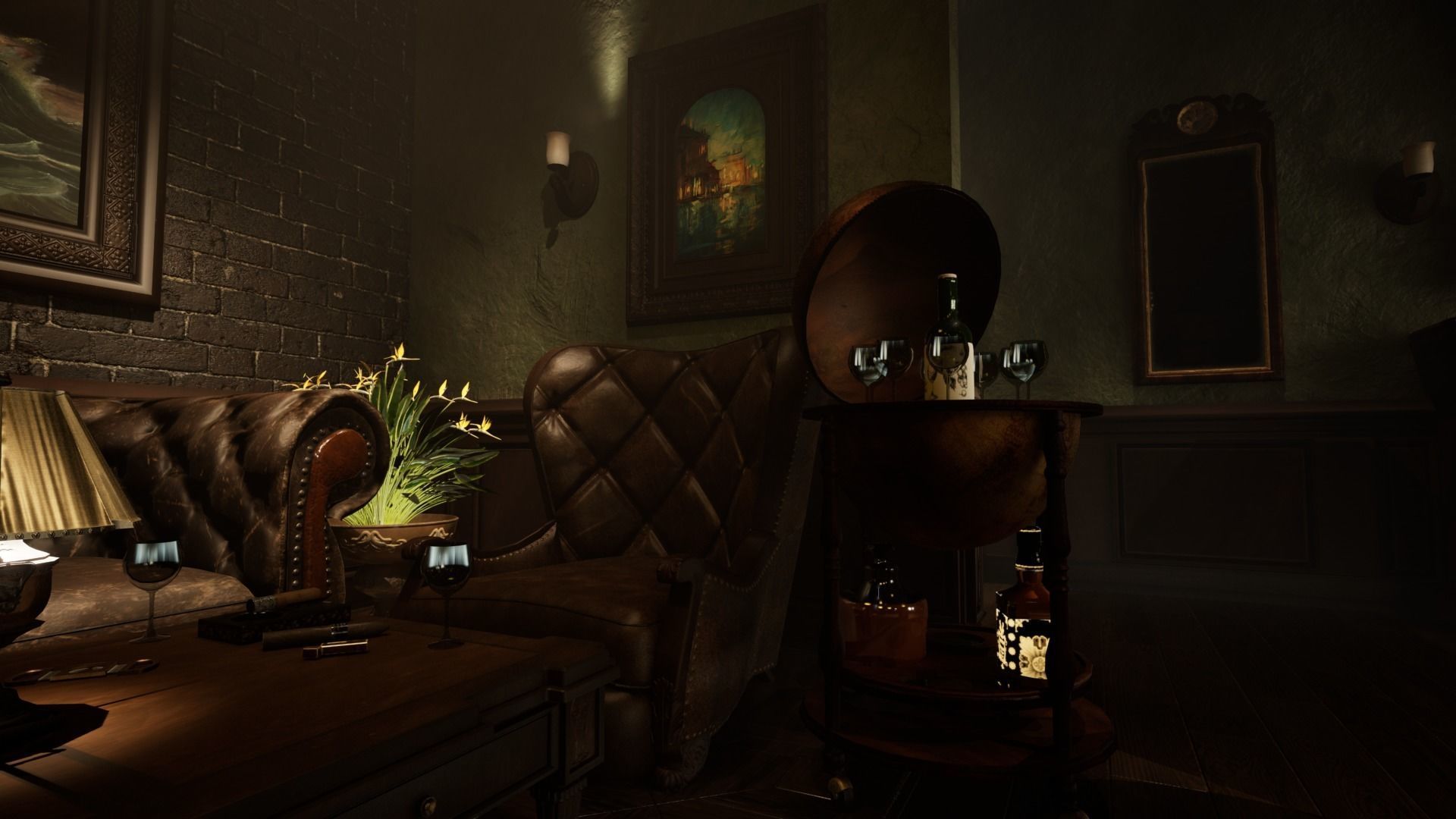 Cigar Store Pub Environment - Modular Pack - UE5 Low-poly 3D model_37