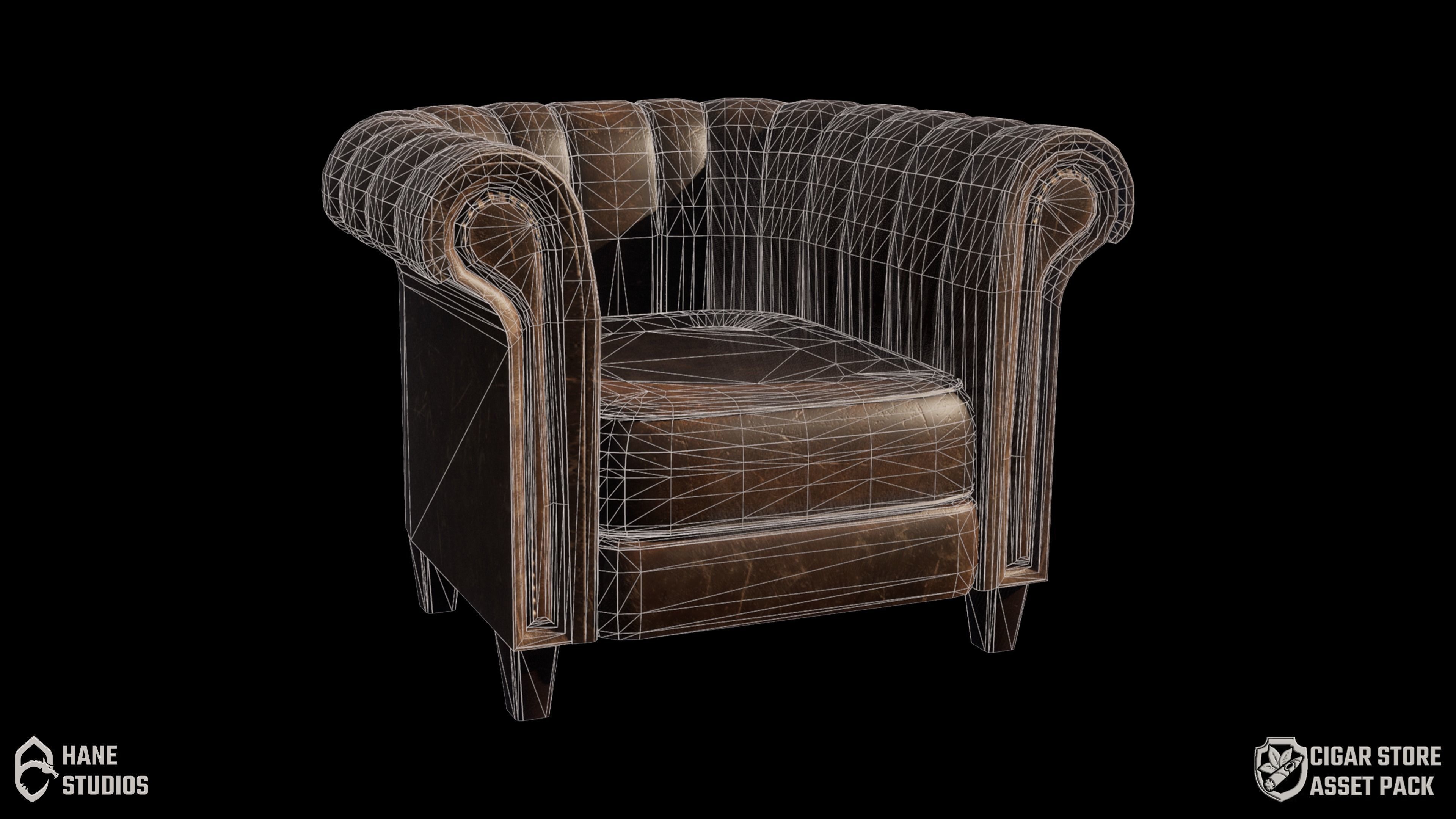 Cigar Store Pub Environment - Modular Pack - UE5 Low-poly 3D model_81