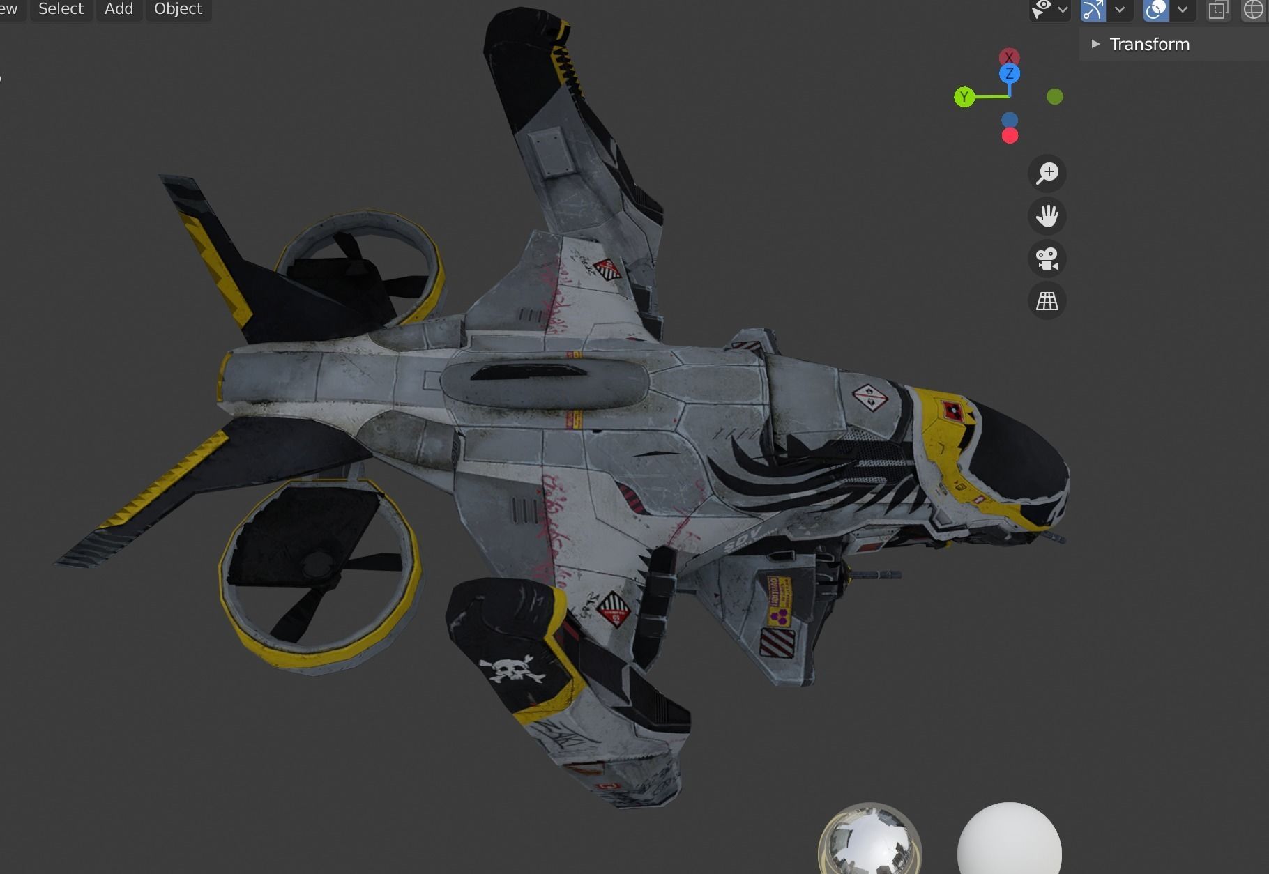 space ship Low-poly 3D model_2