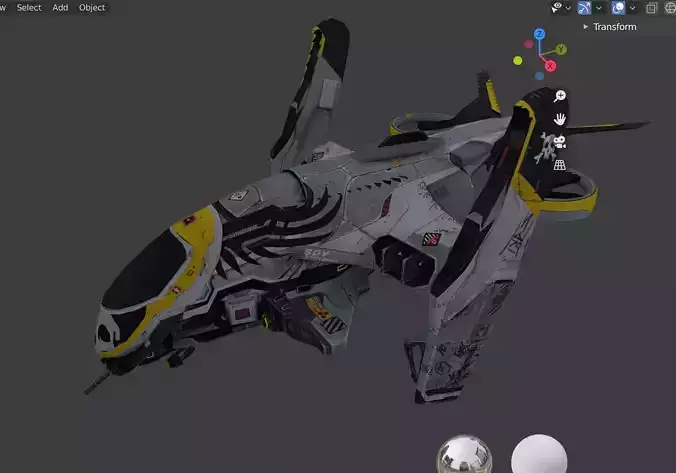 space ship Low-poly 3D model