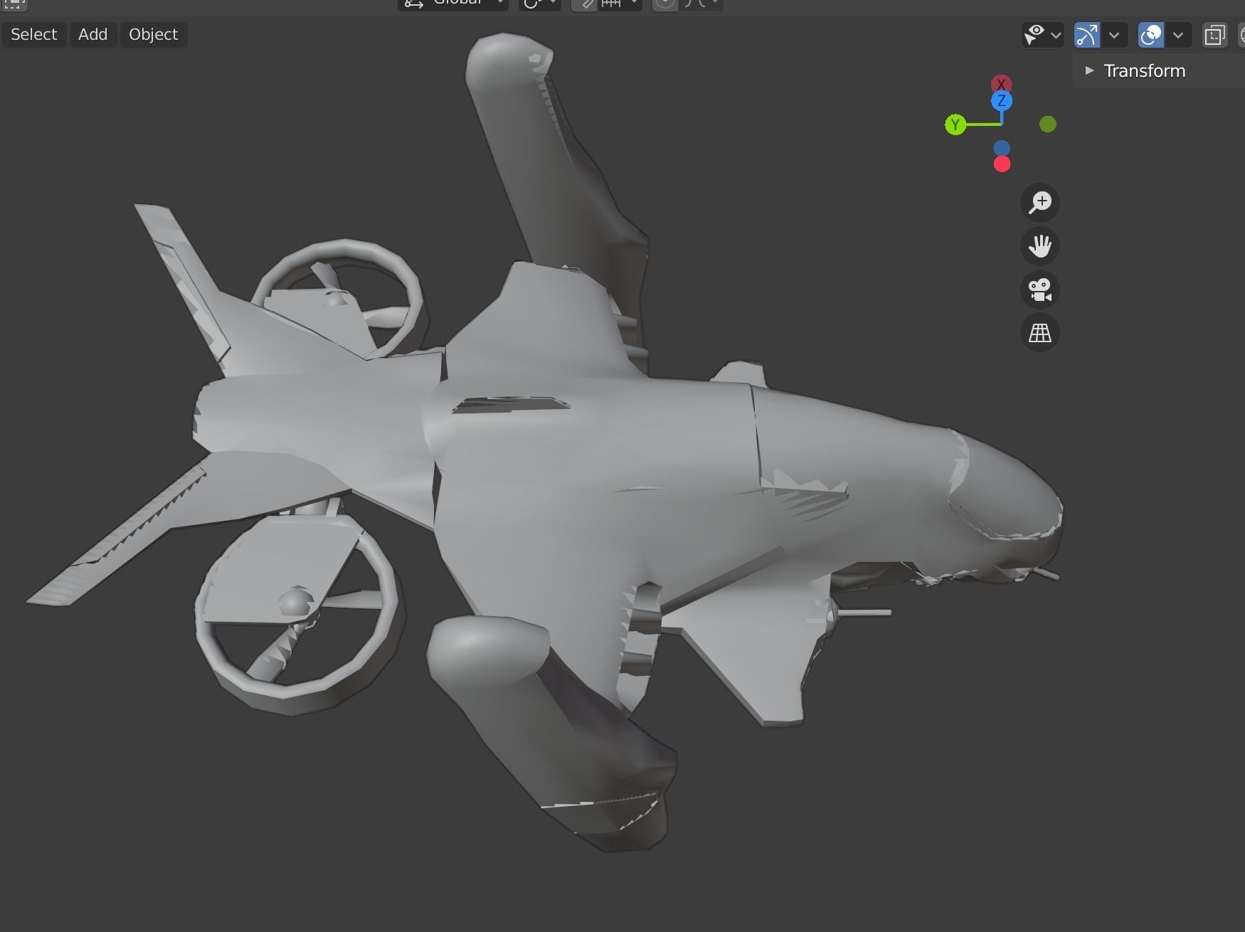 space ship Low-poly 3D model_4