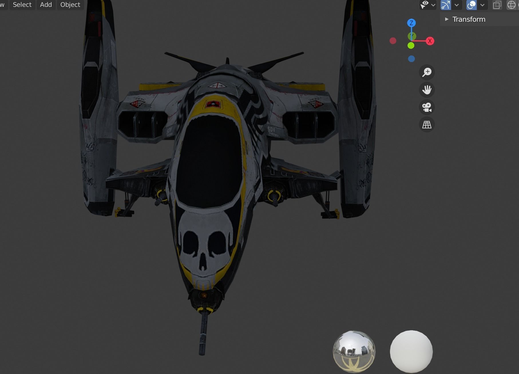 space ship Low-poly 3D model_6