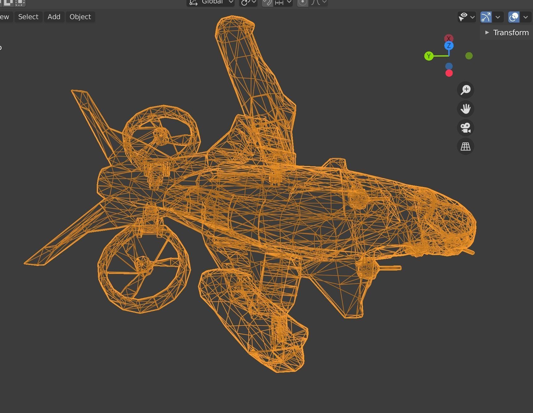 space ship Low-poly 3D model_3