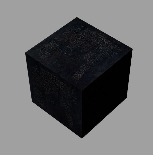 black cube Low-poly 3D model_2