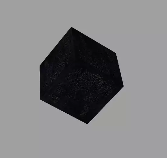 black cube Low-poly 3D model_0