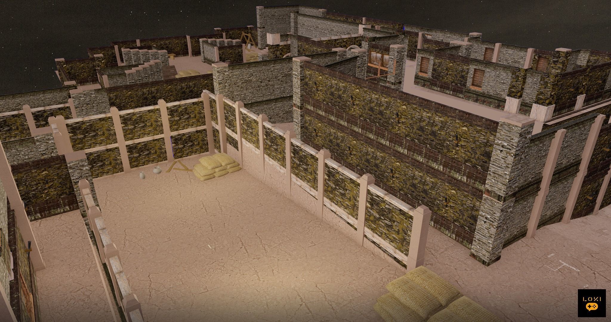 Detailed Abandoned City Game Map Low-poly 3D model_4