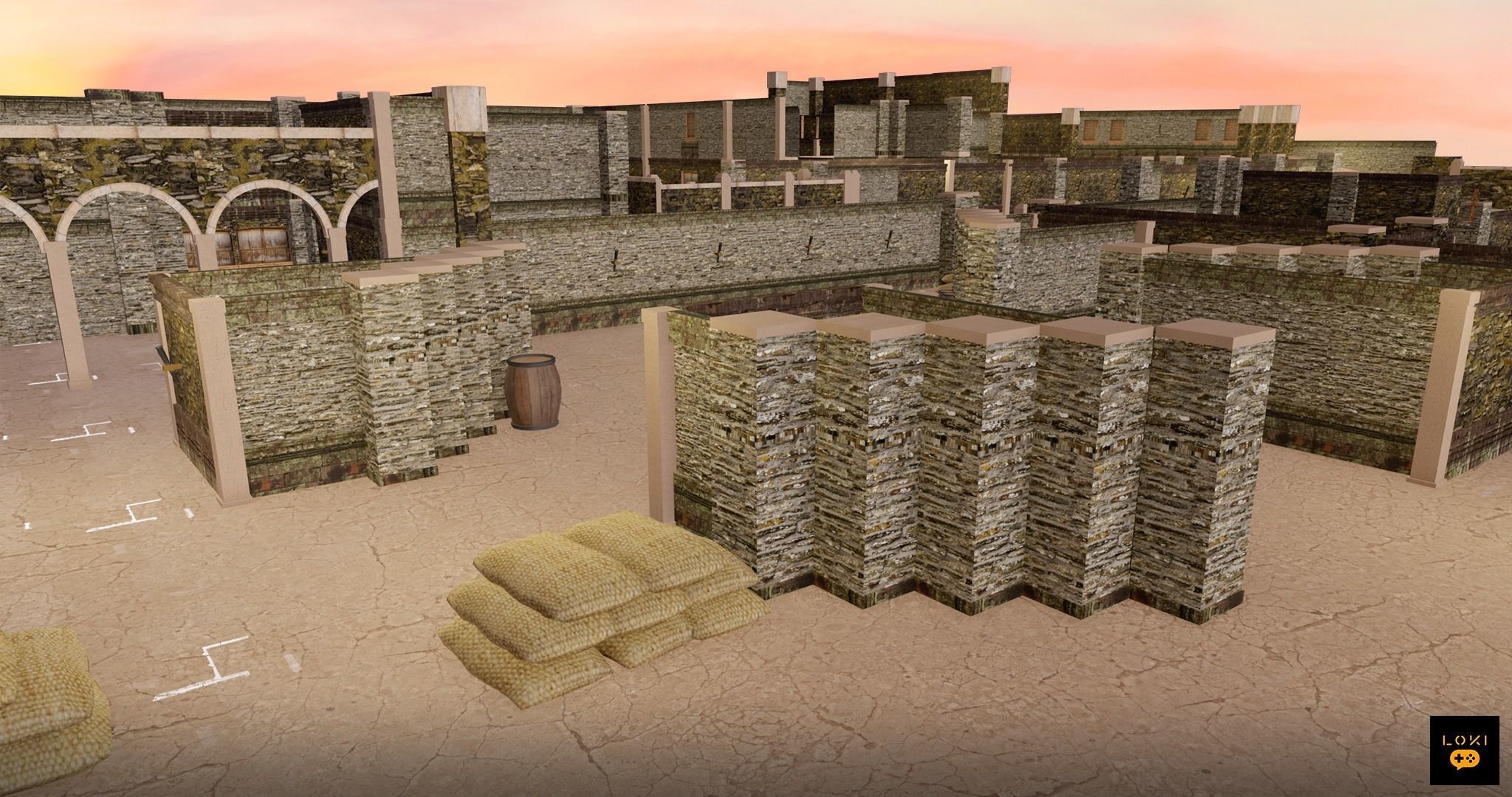 Detailed Abandoned City Game Map Low-poly 3D model_1