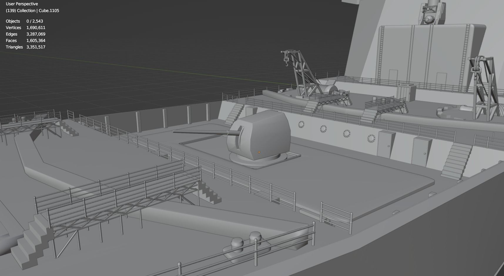 Pirate Hunter Ship with Pilot House 3D model_24