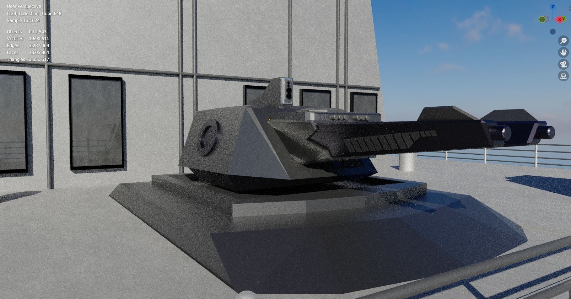 Pirate Hunter Ship with Pilot House 3D model_6