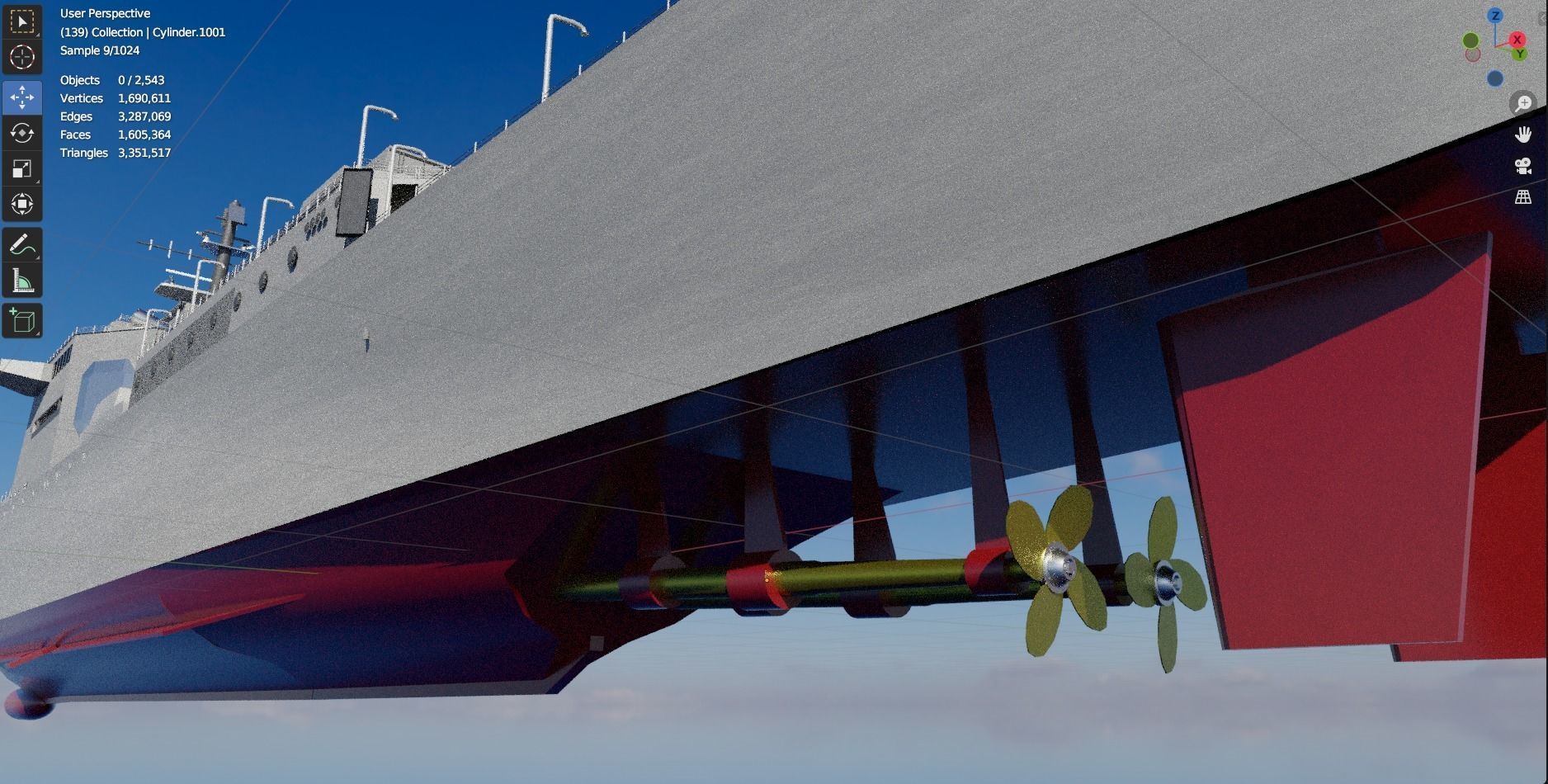 Pirate Hunter Ship with Pilot House 3D model_12