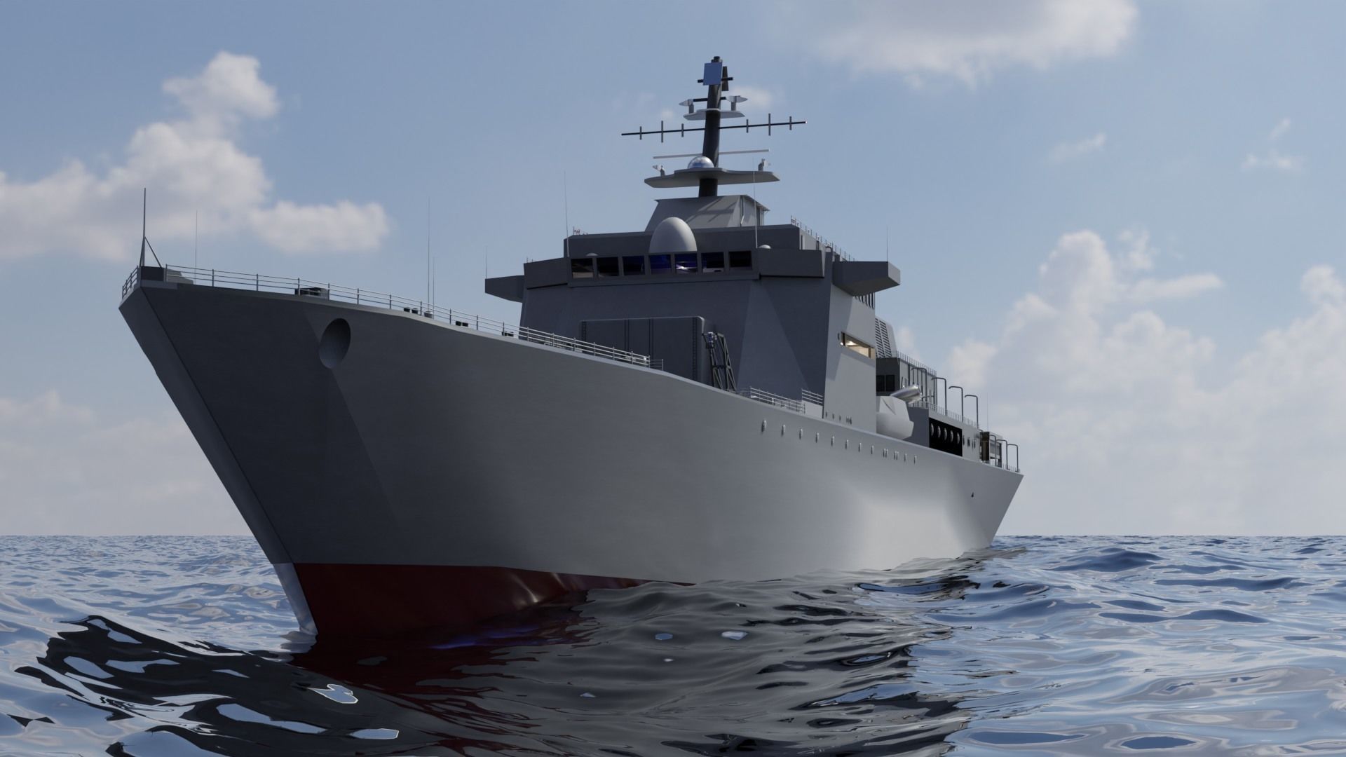 Pirate Hunter Ship with Pilot House 3D model_2