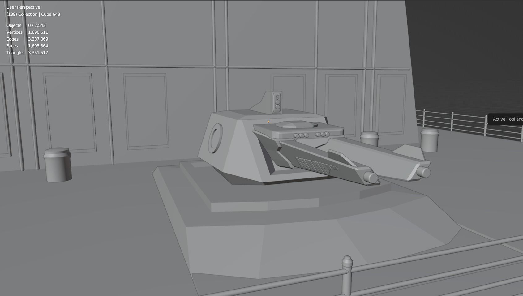 Pirate Hunter Ship with Pilot House 3D model_21