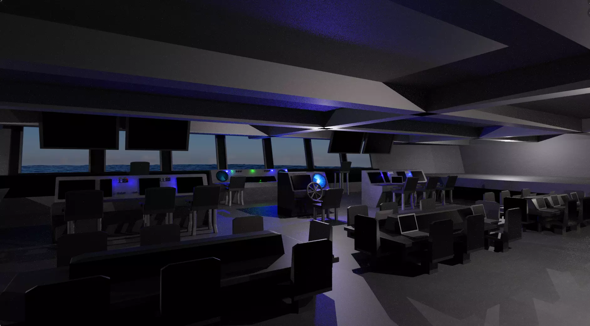 Pirate Hunter Ship with Pilot House 3D model_0