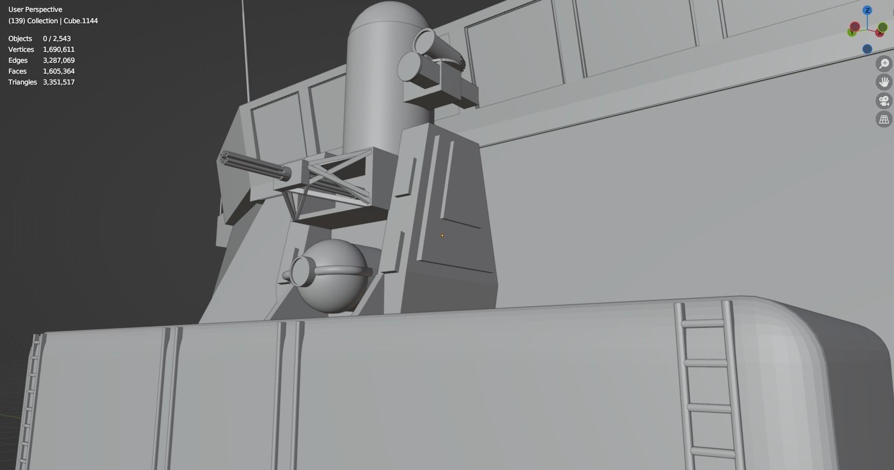 Pirate Hunter Ship with Pilot House 3D model_23