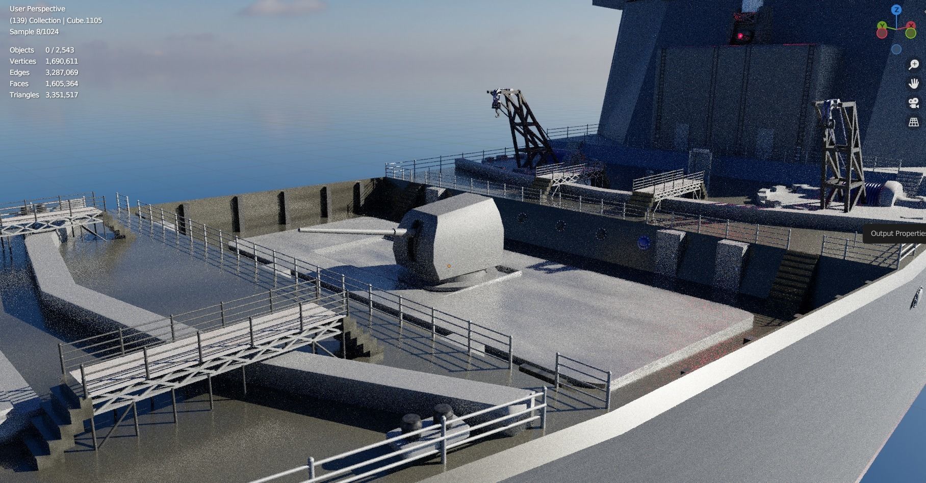 Pirate Hunter Ship with Pilot House 3D model_9