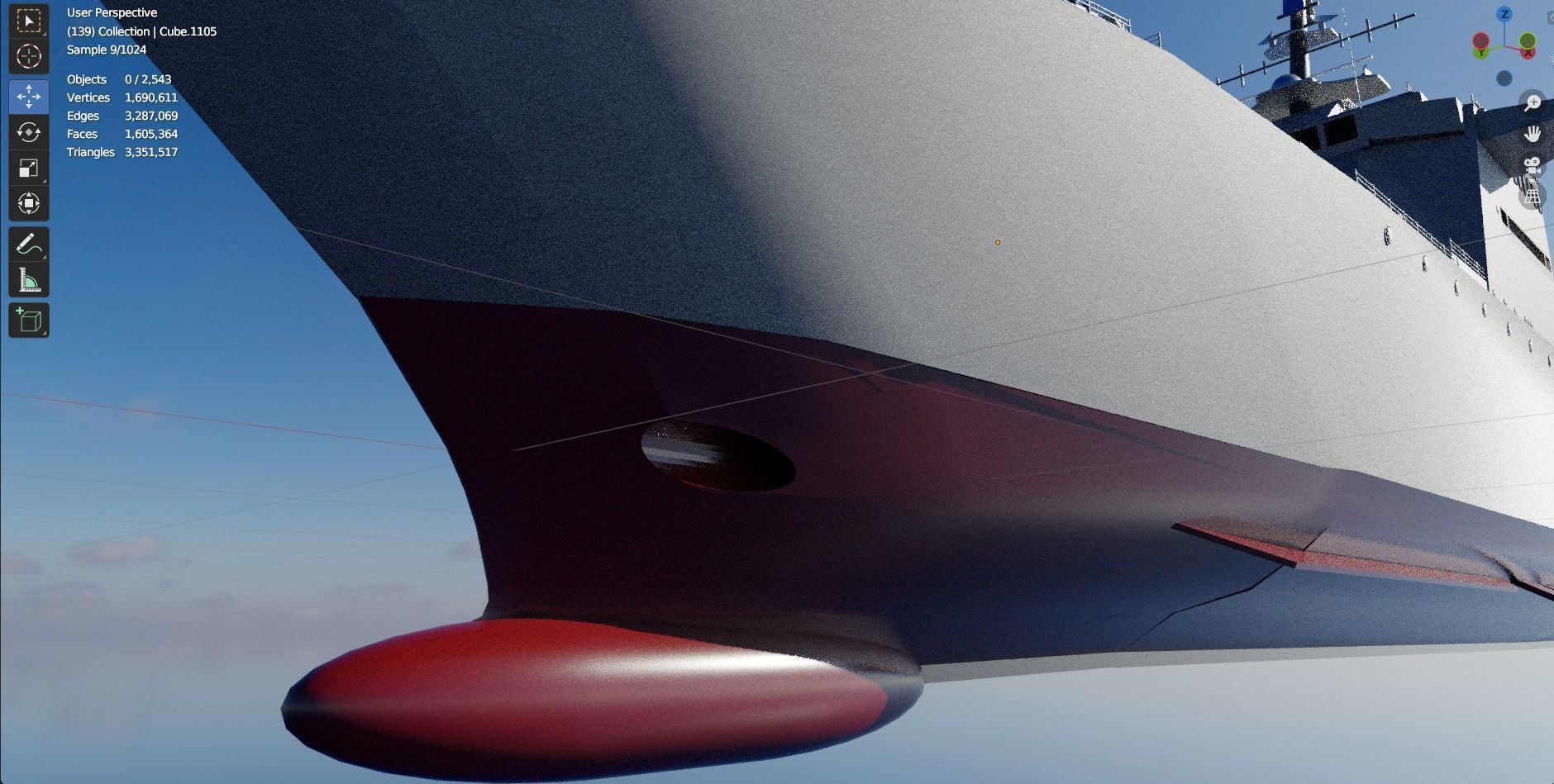 Pirate Hunter Ship with Pilot House 3D model_11