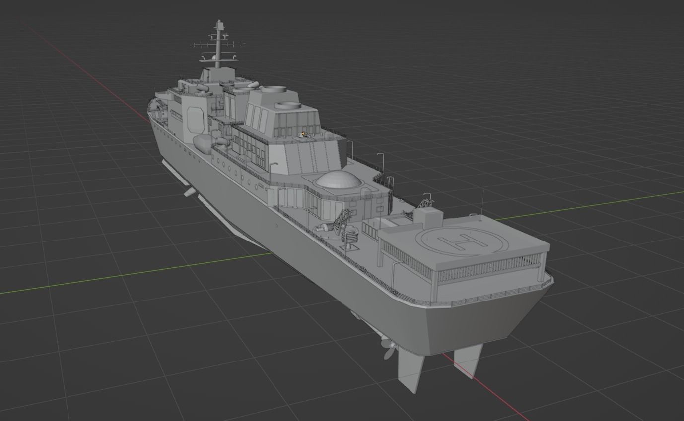 Pirate Hunter Ship with Pilot House 3D model_20