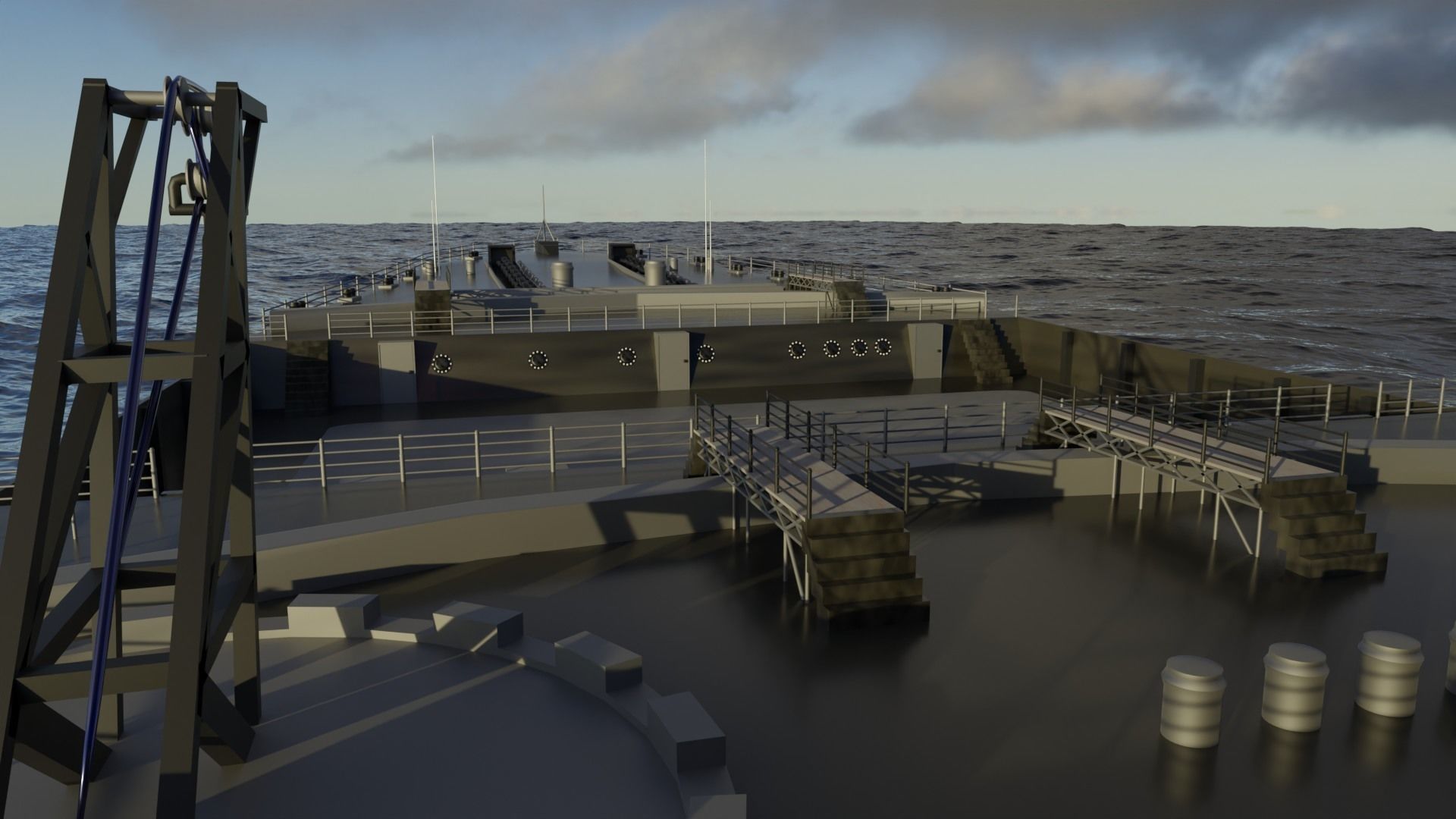 Pirate Hunter Ship with Pilot House 3D model_4