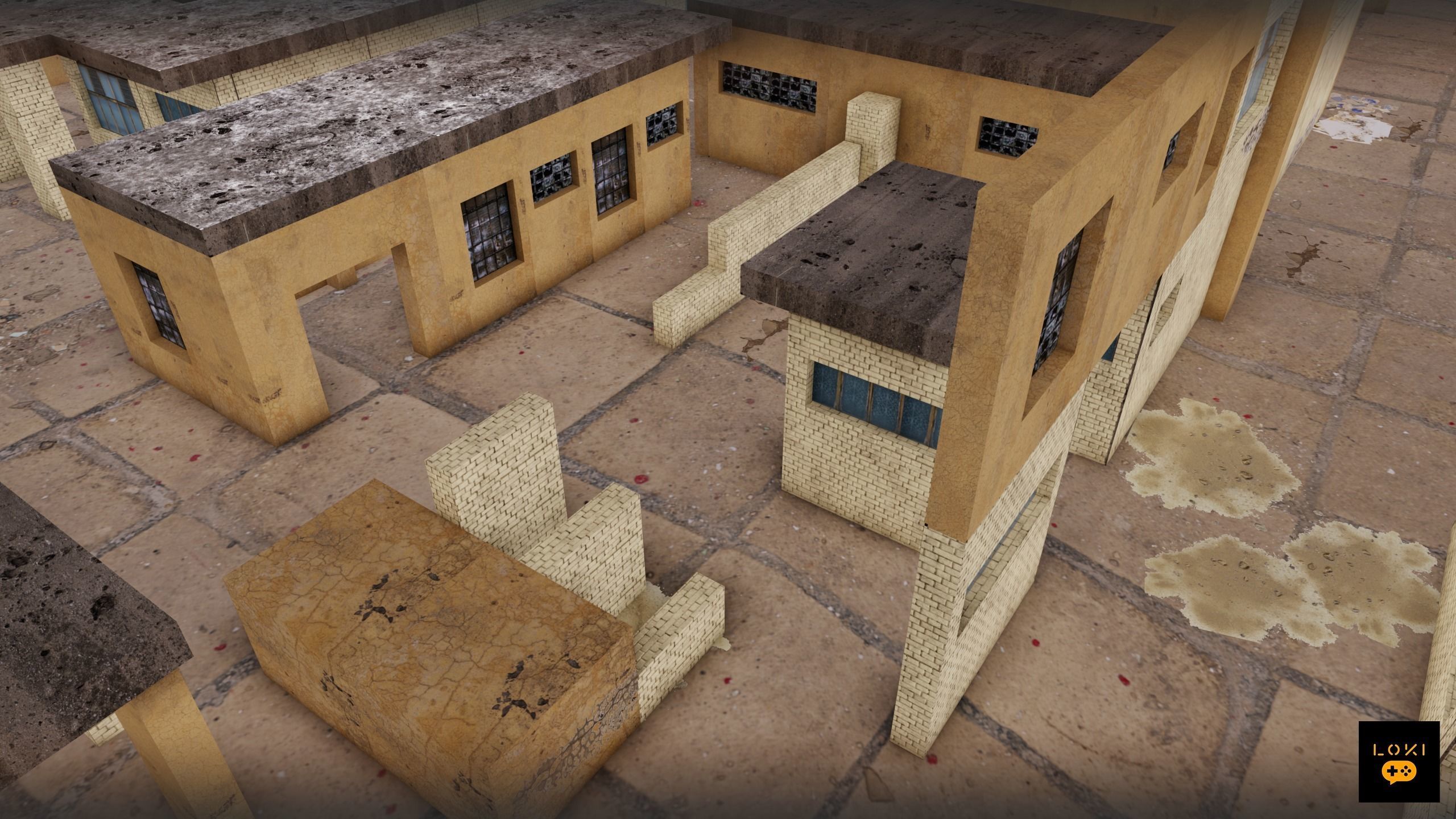 Abandoned Dust Factory Game Map for FPS Game 3D model_6