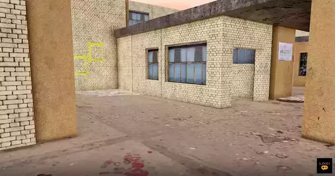 Abandoned Dust Factory Game Map for FPS Game 3D model