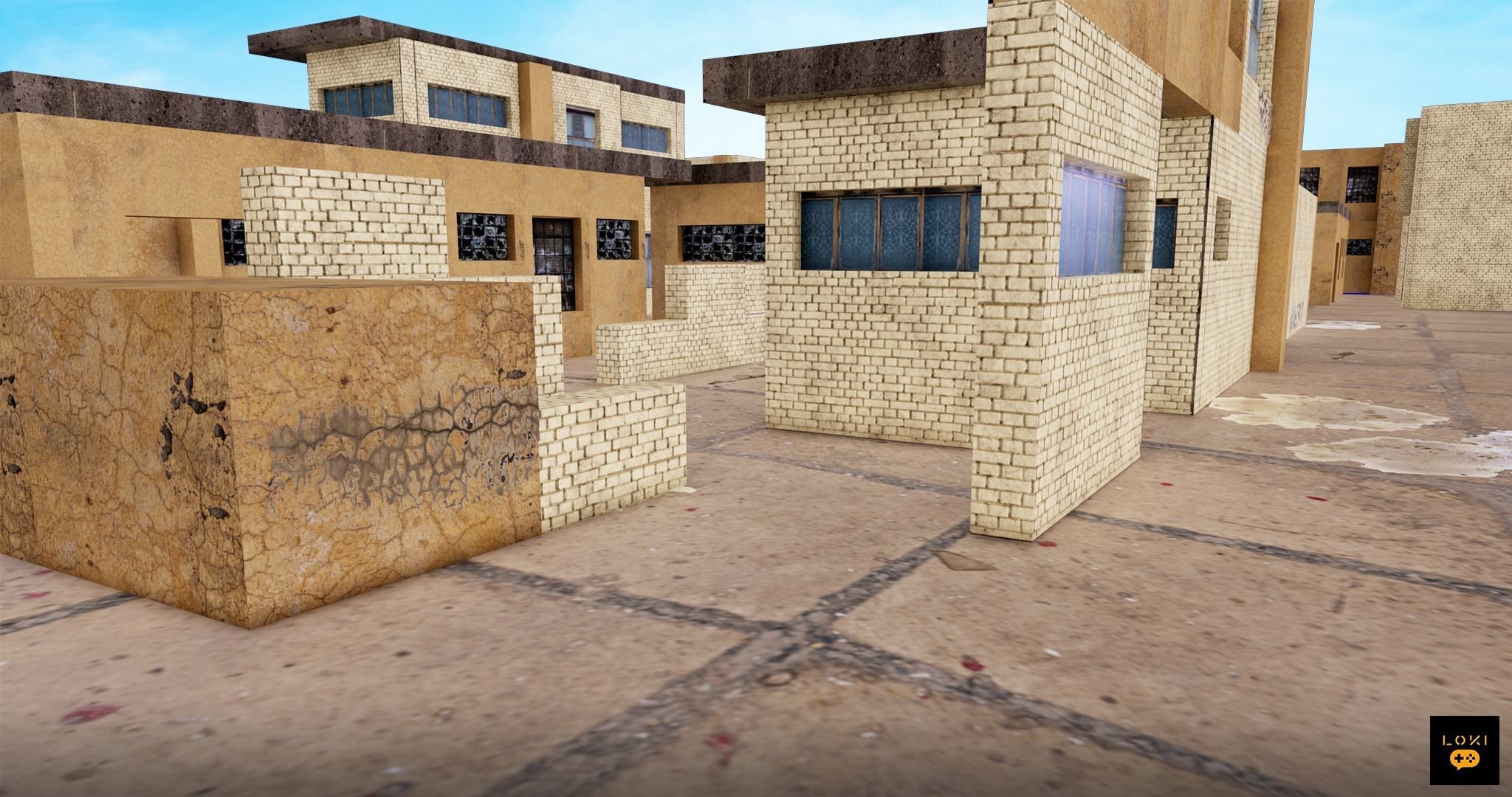 Abandoned Dust Factory Game Map for FPS Game 3D model_1