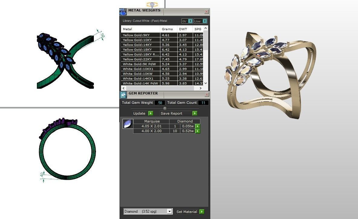 Leaf Ring 3D model_1