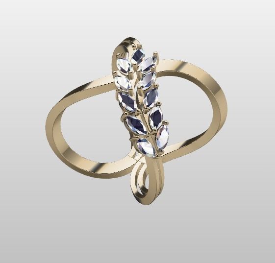 Leaf Ring 3D model_2