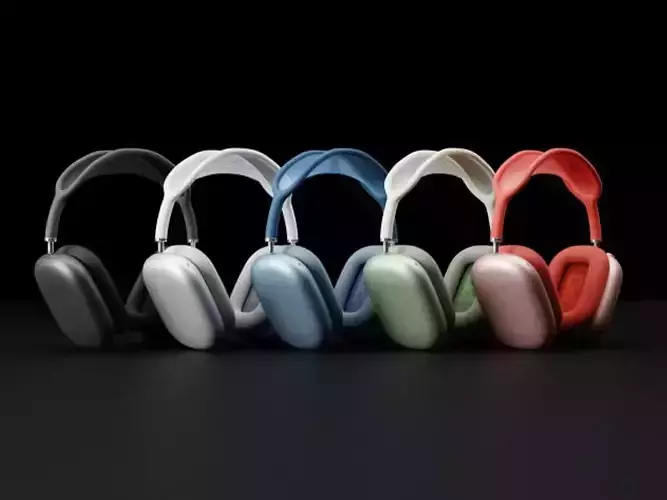 Headphones Apple AirPods Max color pack Low-poly 3D model