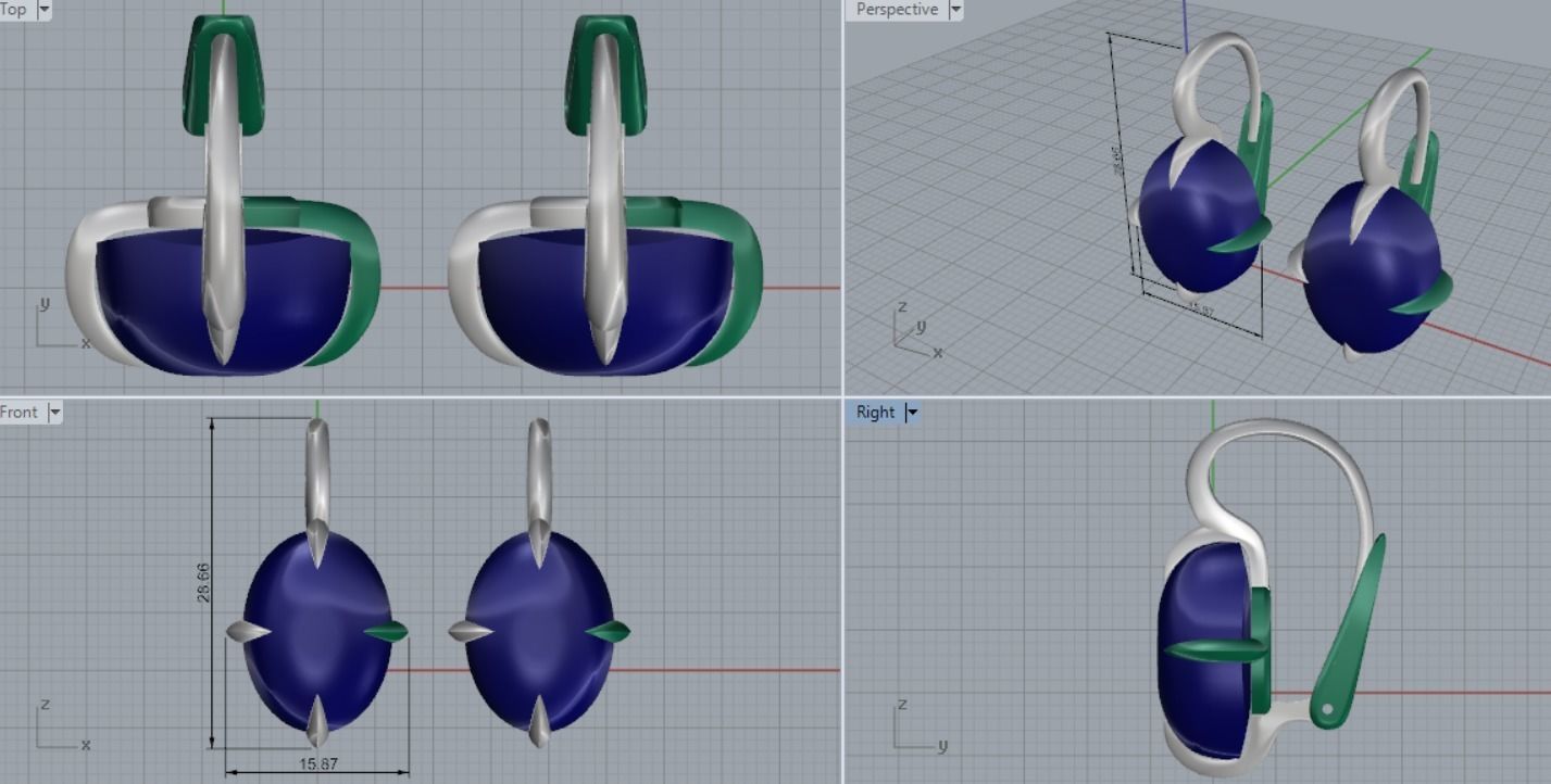 Earrings 3D print model_10