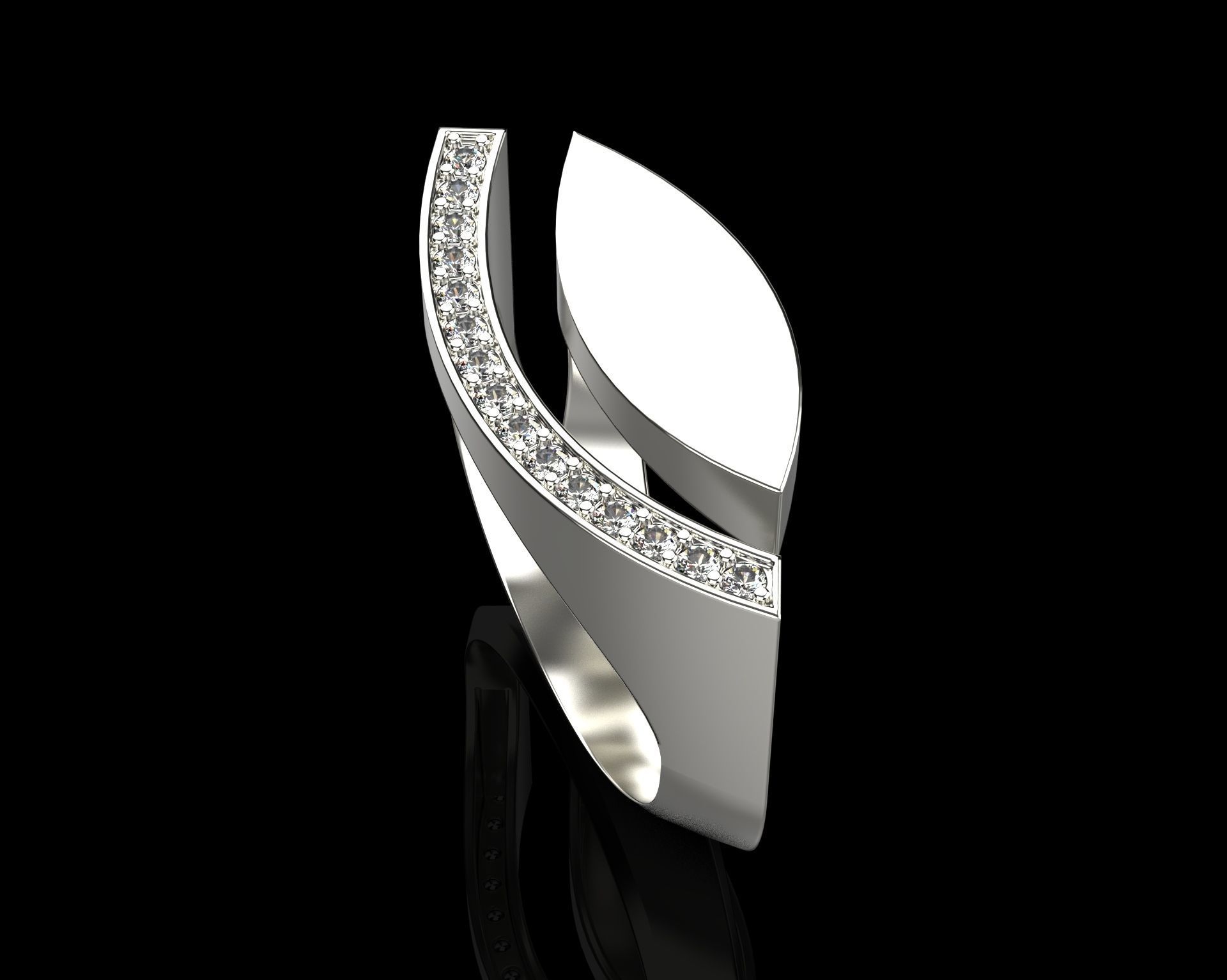 Ring with Diamonds N60 3D print model_12