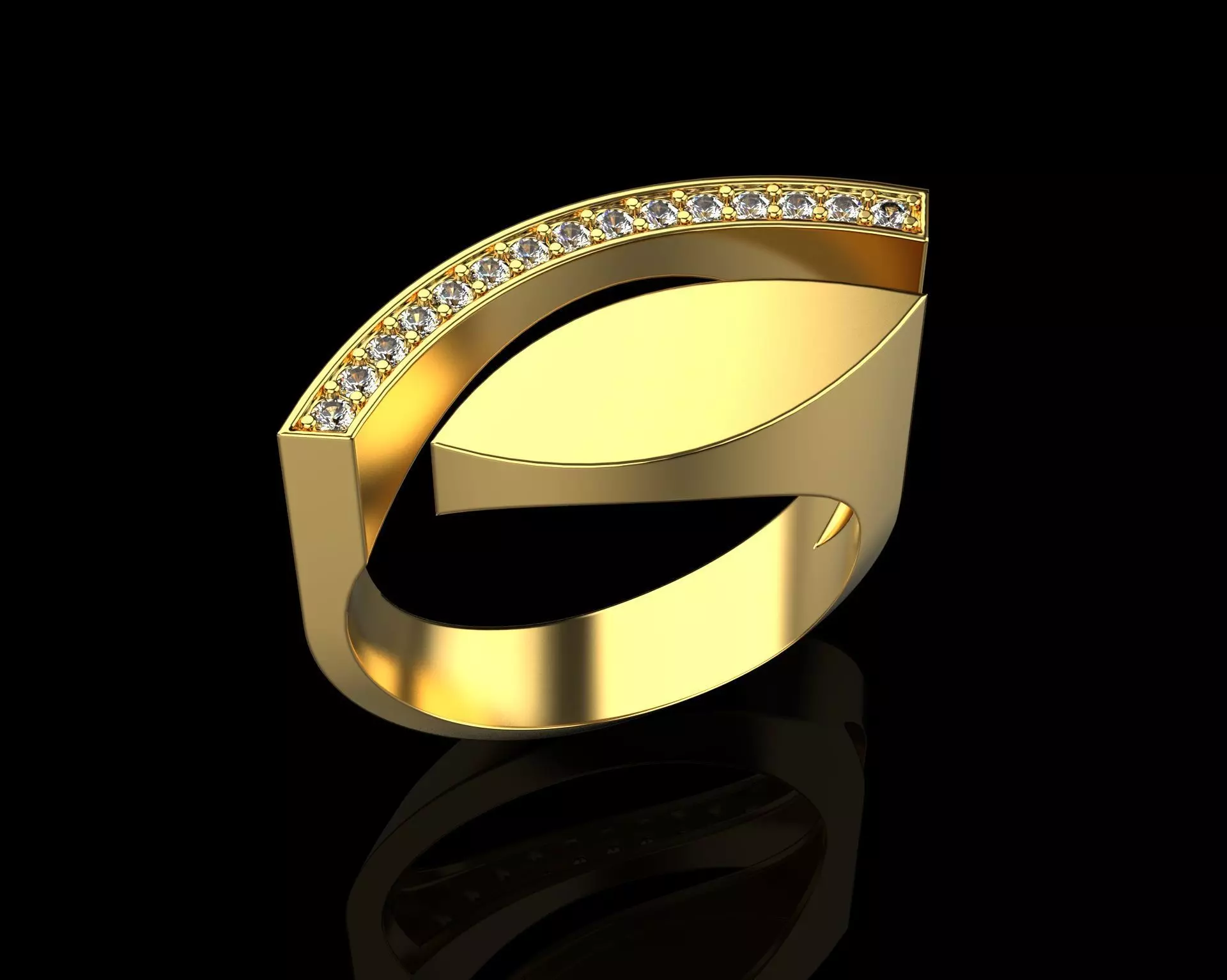 Ring with Diamonds N60 3D print model_0