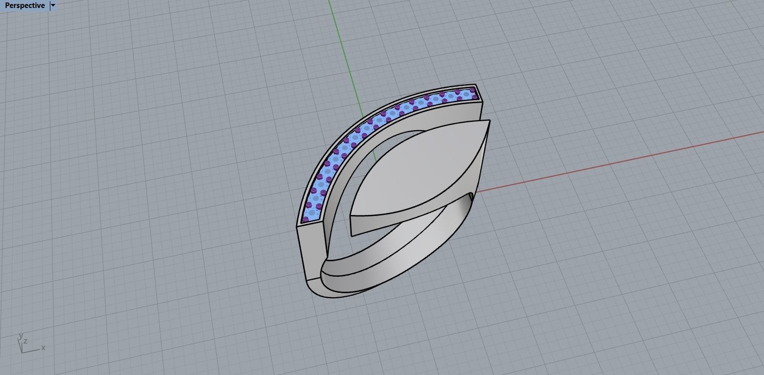 Ring with Diamonds N60 3D print model_15
