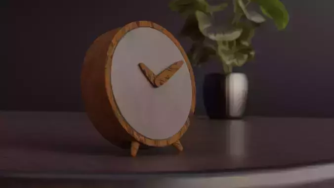 Modern Bedside Clock Free 3D model