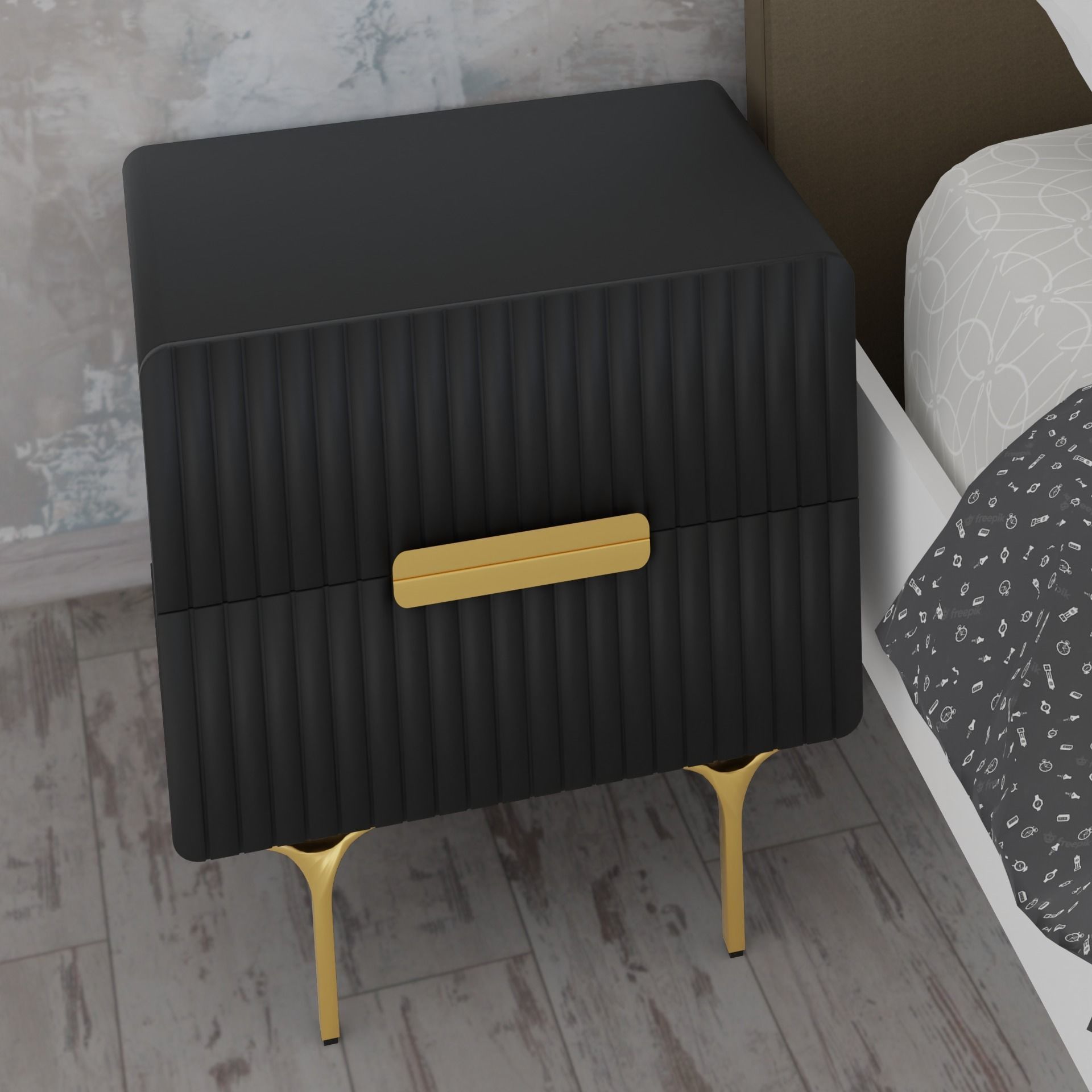 Bedside table CALIBRE CST6735-IG  3D model_1