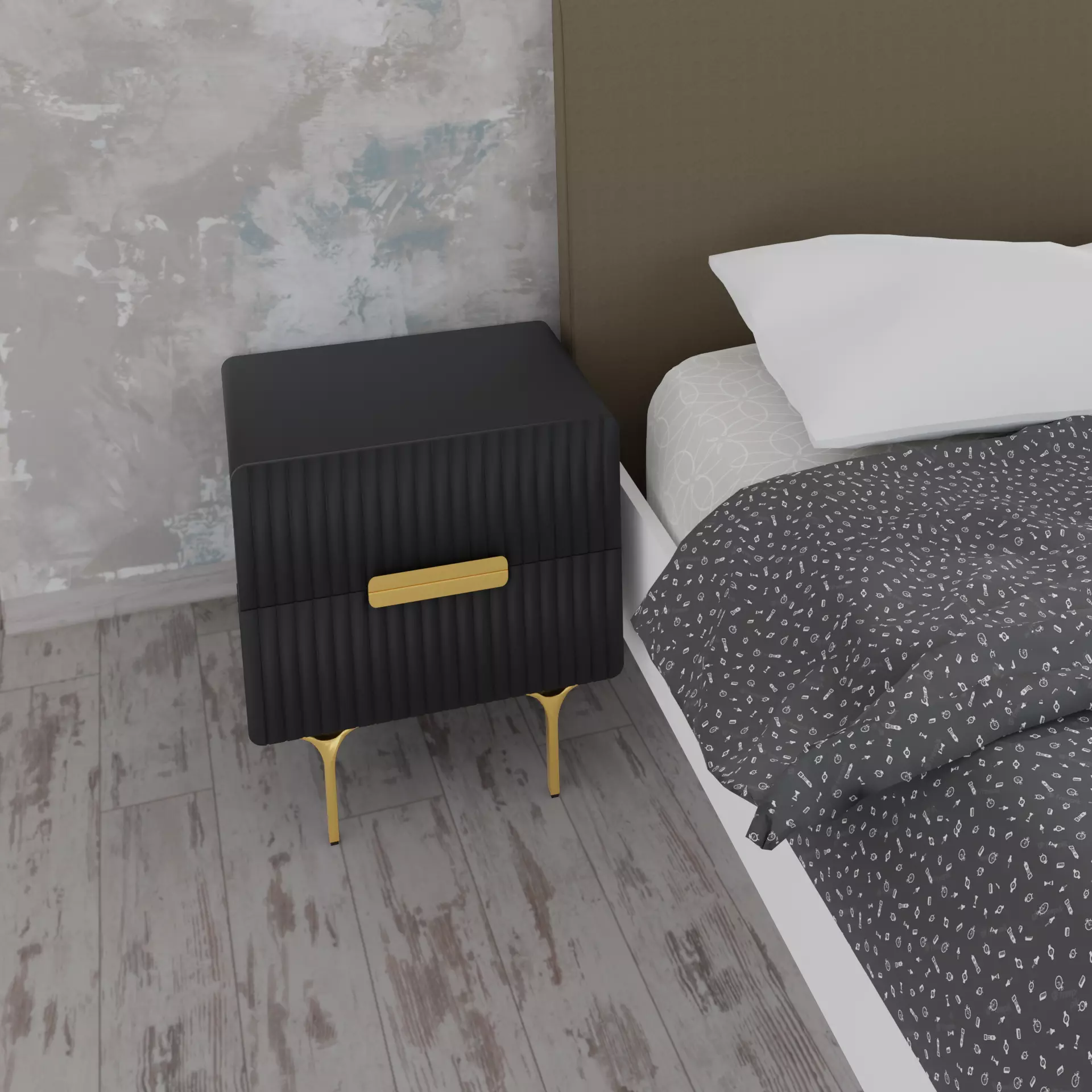 Bedside table CALIBRE CST6735-IG  3D model_0