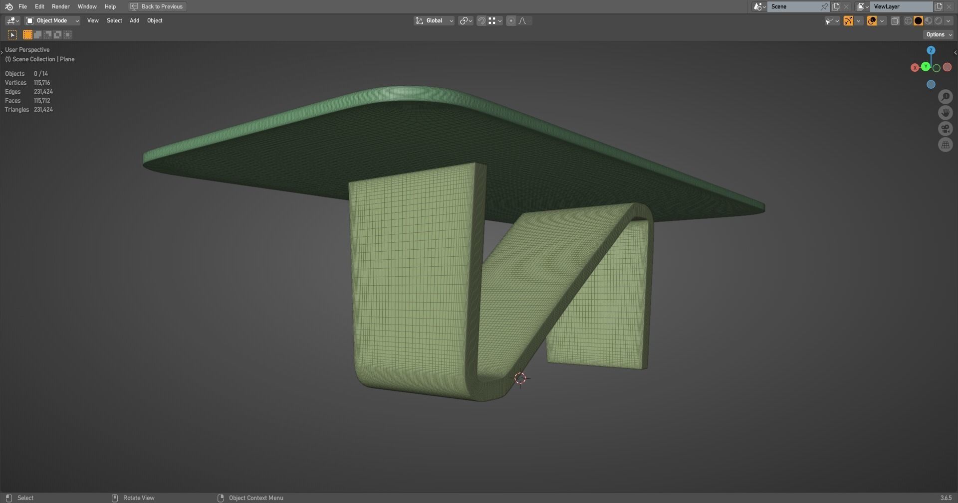 Living room table and chairs  -  N-Shape Concept Free 3D model_12