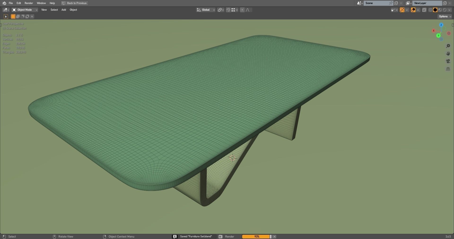 Living room table and chairs  -  N-Shape Concept Free 3D model_11