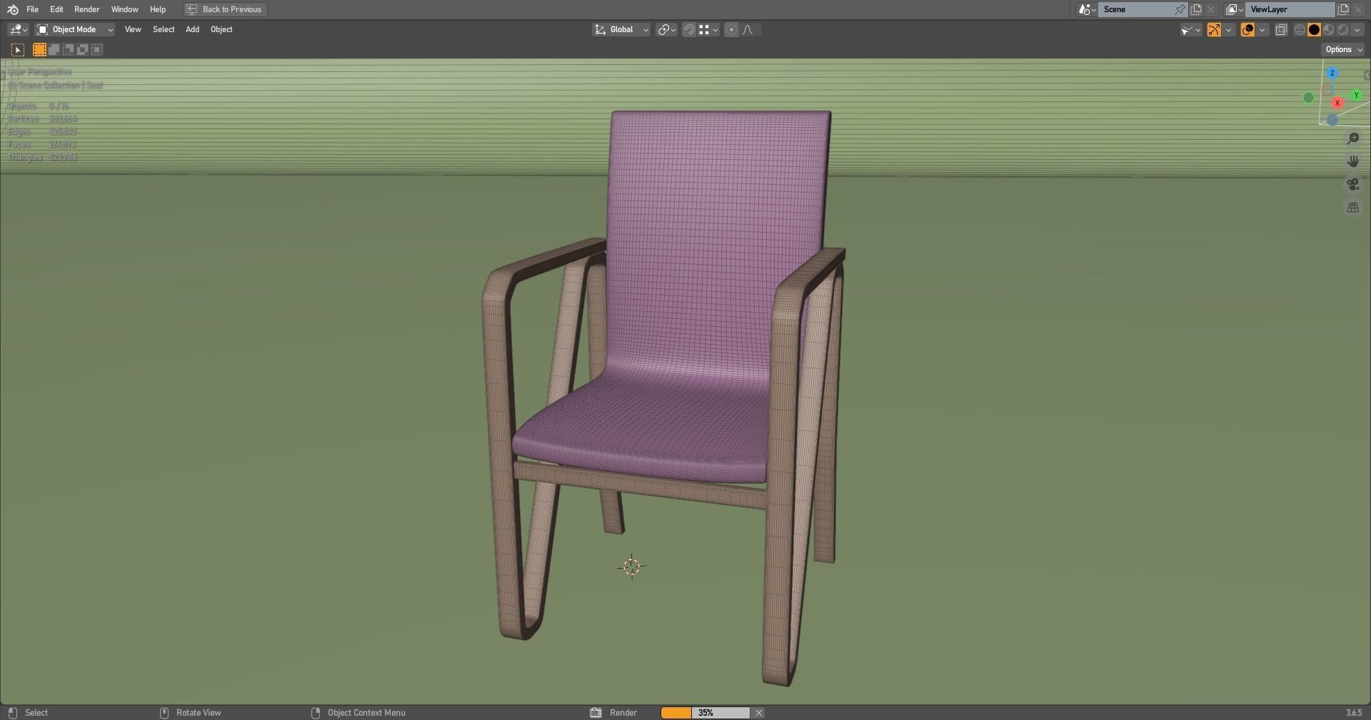Living room table and chairs  -  N-Shape Concept Free 3D model_10