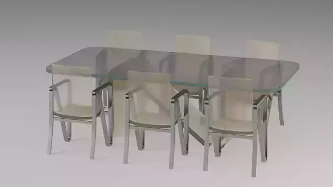 Living room table and chairs  -  N-Shape Concept Free 3D model