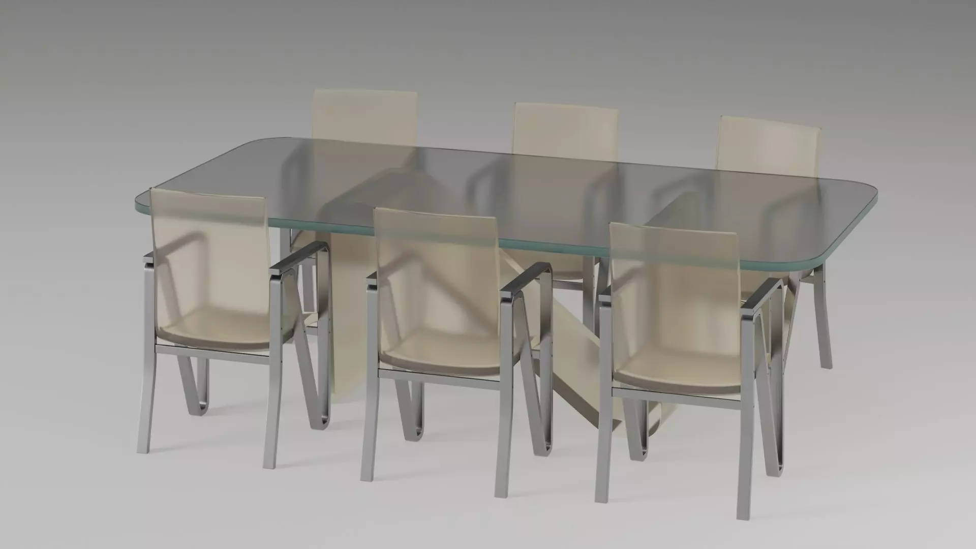 Living room table and chairs  -  N-Shape Concept Free 3D model_0