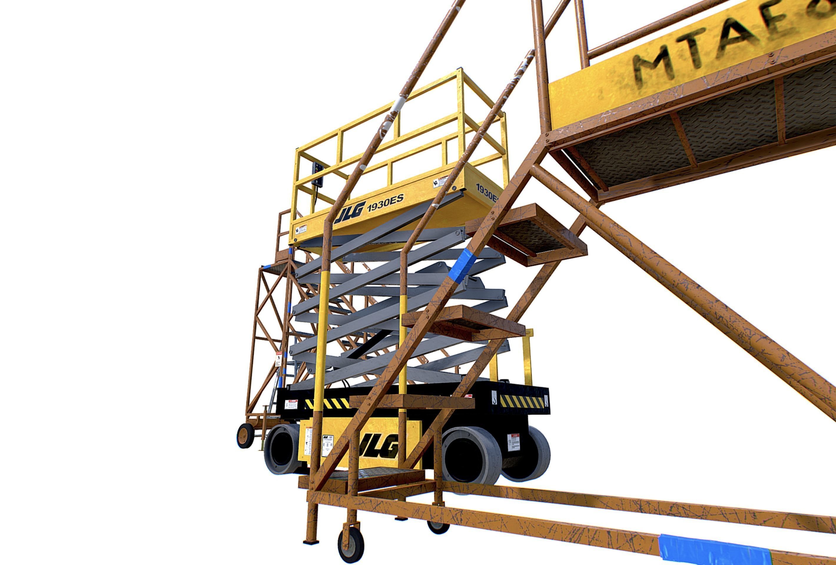Aircraft Maintenance Ladders Collection Low-poly 3D model_5