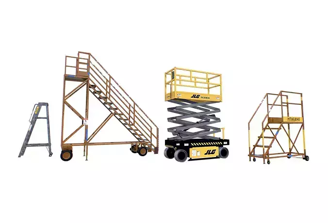 Aircraft Maintenance Ladders Collection Low-poly 3D model