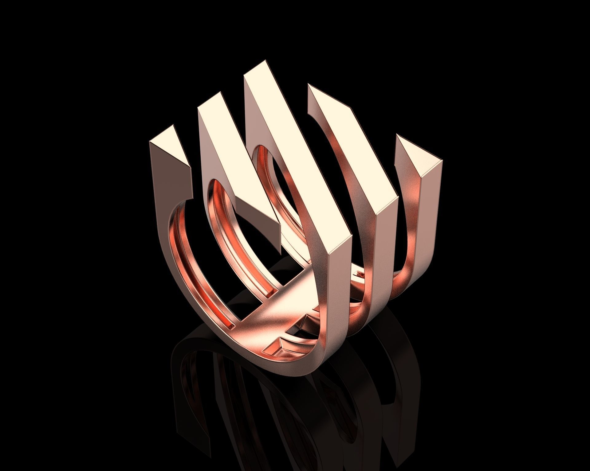 Abstract Ring N67 3D print model_12
