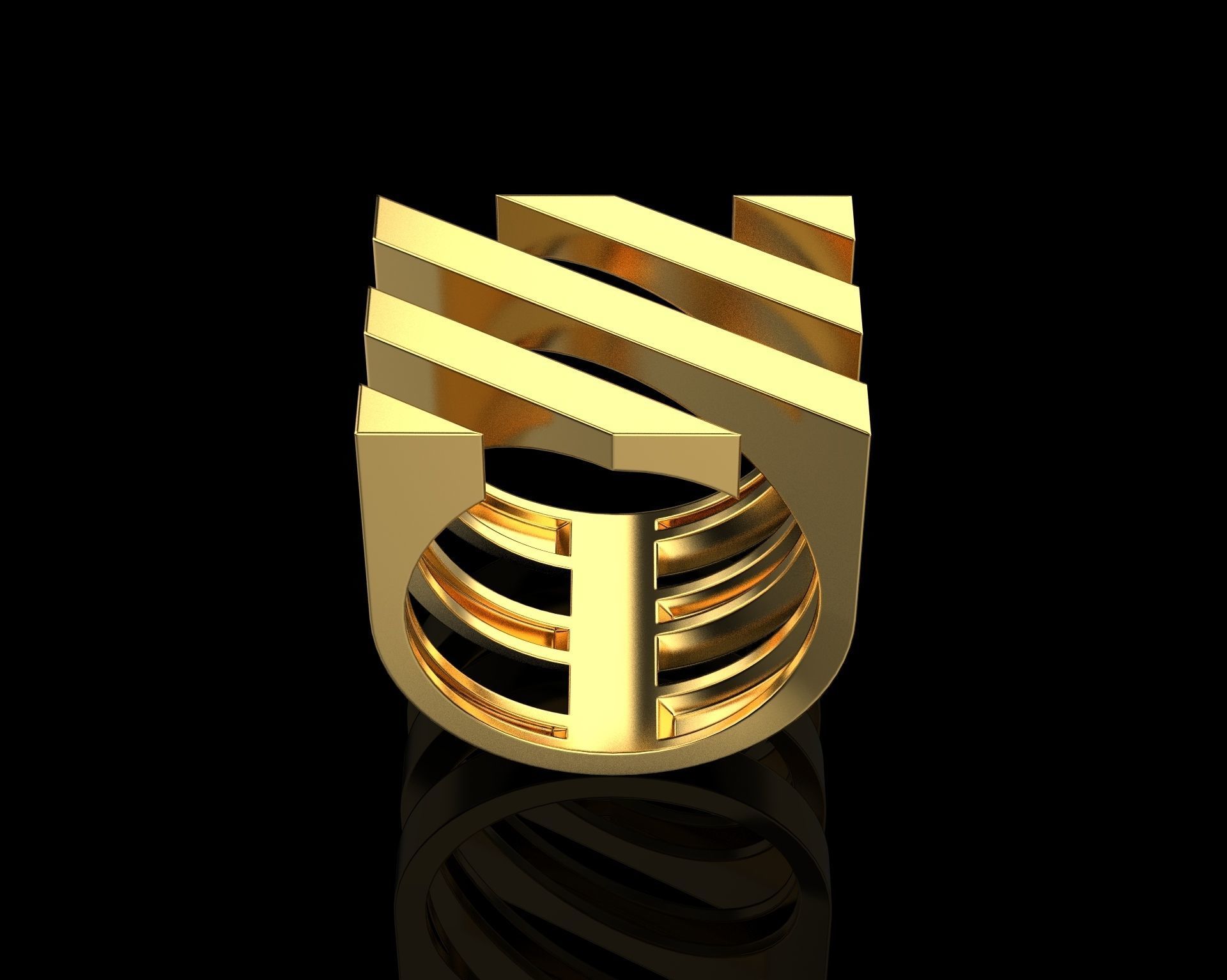 Abstract Ring N67 3D print model_2