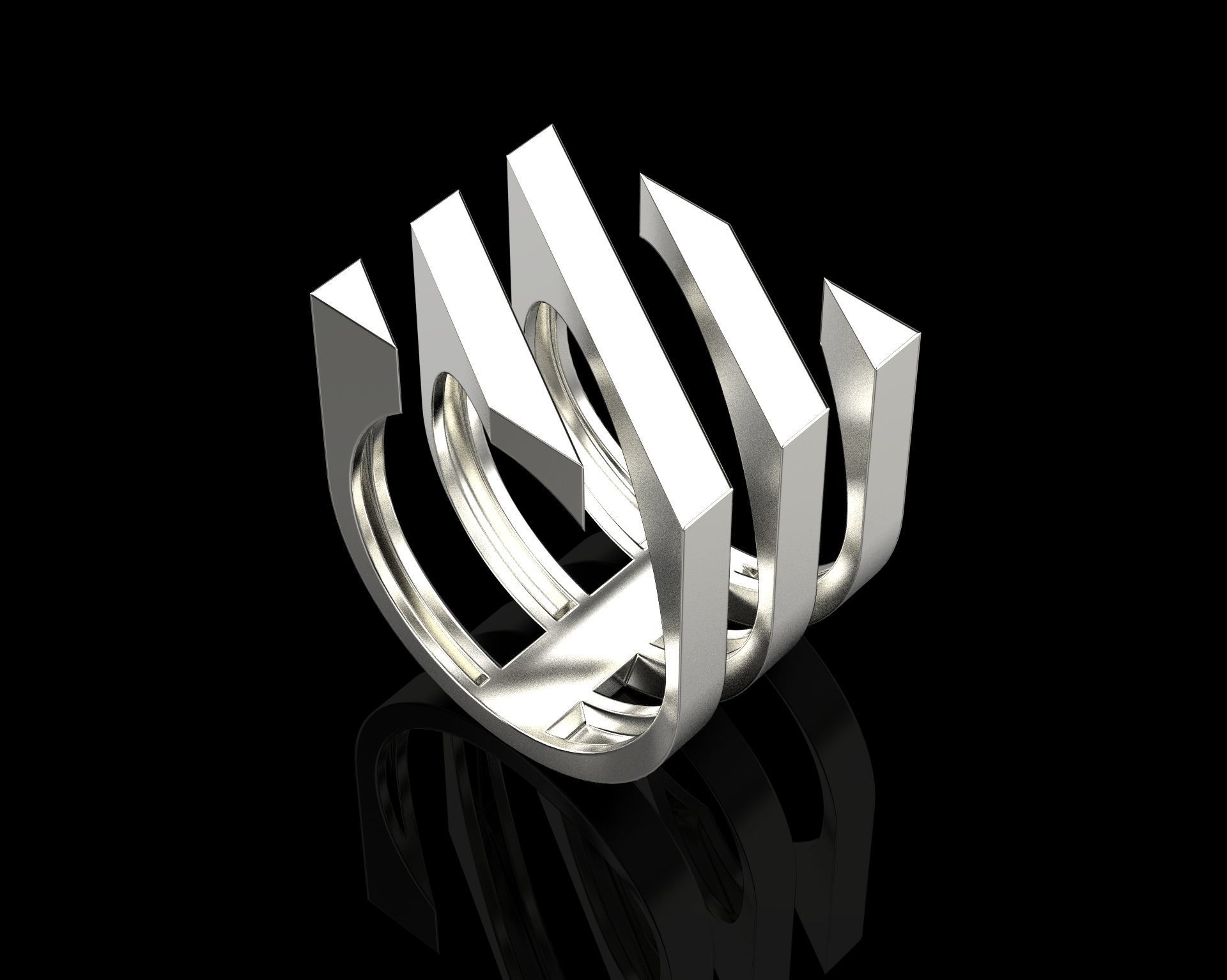Abstract Ring N67 3D print model_16