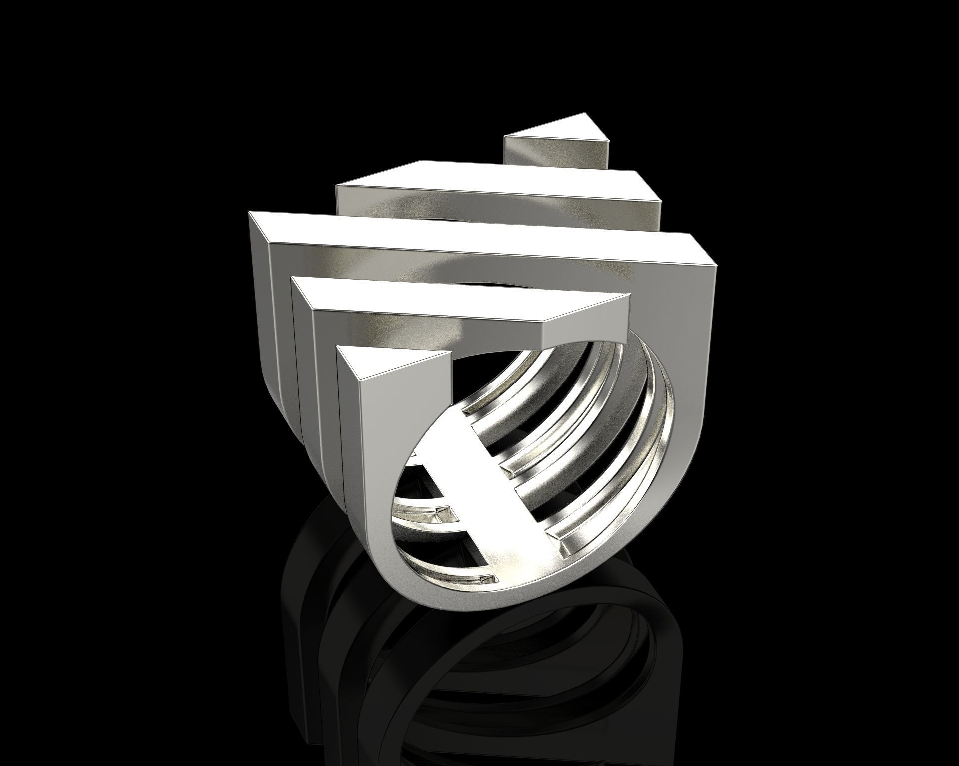 Abstract Ring N67 3D print model_14