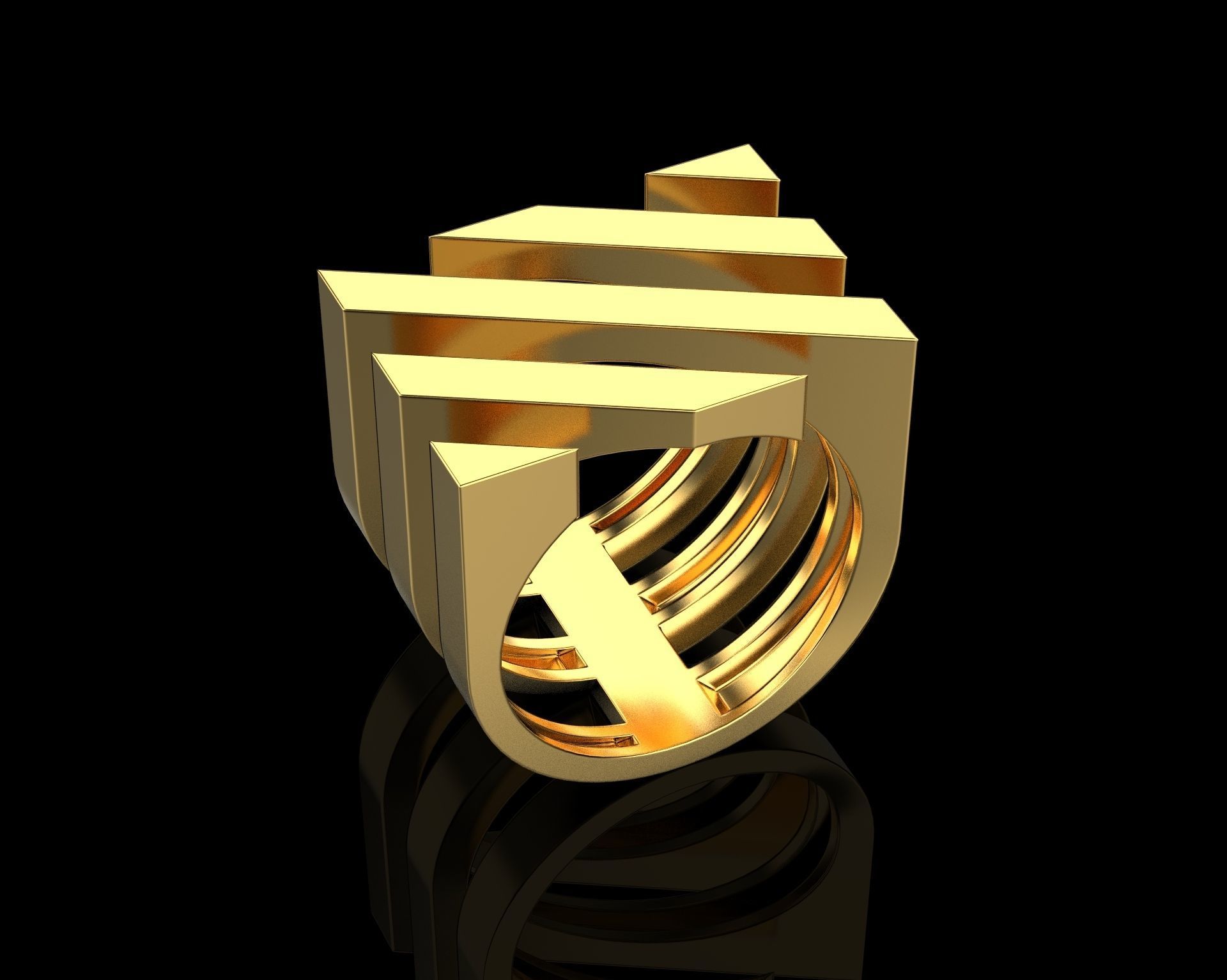 Abstract Ring N67 3D print model_1