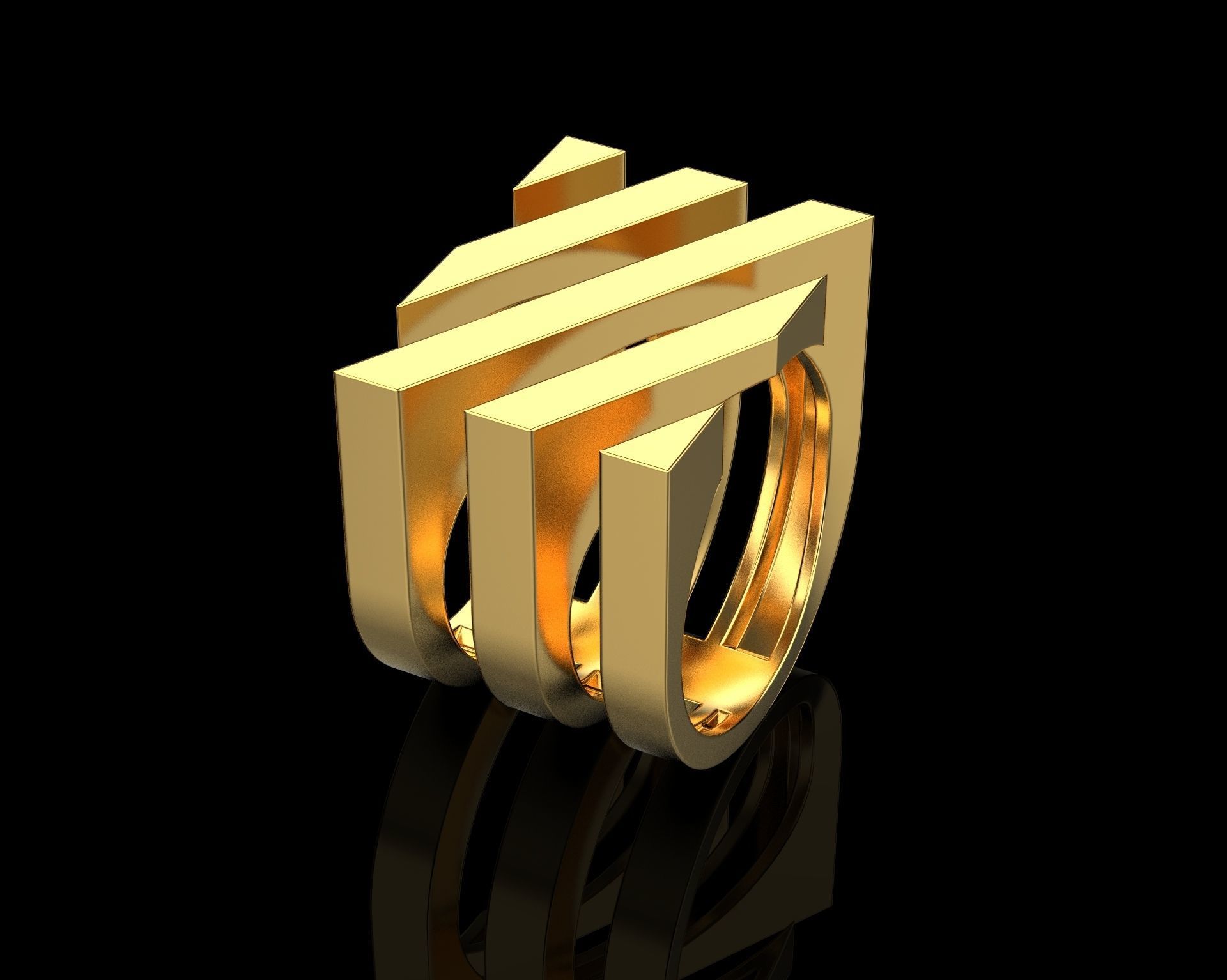 Abstract Ring N67 3D print model_3